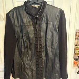 Black Leather Jacket Classic Motorcycle Style